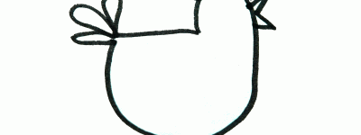 侧身站立小鸡简笔画画法图片步骤