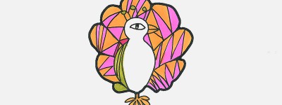 孔雀绘画步骤大全 简单漂亮入门简笔画孔雀的画法