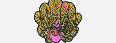 10岁～12岁儿童画过程 好看简笔画孔雀的画法