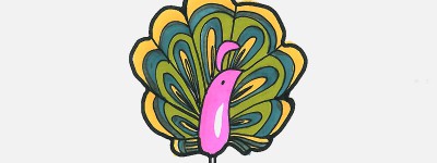 孔雀简笔画绘画过程 简单入门简笔画孔雀怎么画