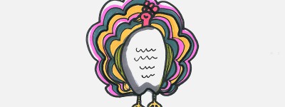 9～12岁优秀手绘画图解大全 一步一步彩色儿童画孔雀的画法