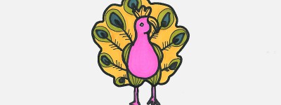 孔雀简笔画过程大全 创意入门简笔画孔雀的画法