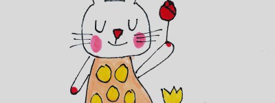小白兔美术画一等奖 简单入门儿童画小白兔的画法
