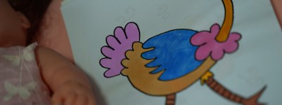 鸵鸟儿童画作品 简单彩色简笔画鸵鸟的画法