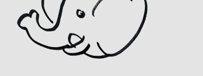 大象手绘画步骤 好看入门简笔画大象怎么画