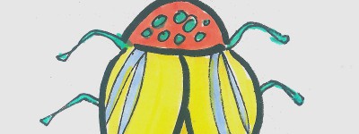 3-6岁幼儿儿童画步骤 简单漂亮小学生简笔画瓢虫的画法