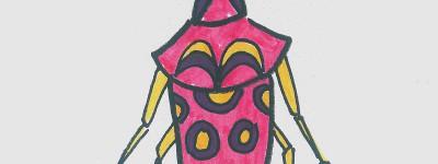 三岁少儿画画图解第一名 一步一步彩色儿童画甲虫的画法