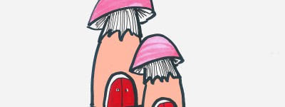 蘑菇屋儿童学画详细步骤 漂亮简笔画蘑菇屋的画法