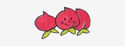 3岁少儿手绘画第一名 漂亮入门简笔画桃子怎么画