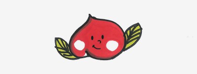 简单漂亮彩色简笔画桃子的画法
