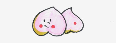 三岁优秀学画步骤 简单漂亮简笔画桃子的画法