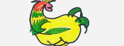 9岁孩子绘画图解教程 好看彩色简笔画公鸡怎么画