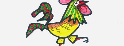 1～6年级少儿学画图解 漂亮简笔画公鸡的画法