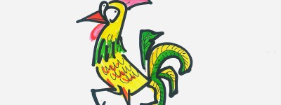 5岁孩子美术画图解教程 可爱彩色简笔画公鸡怎么画