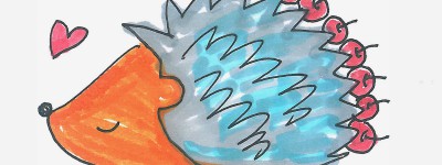 5岁儿童儿童画图片 好看小学生彩色简笔画刺猬的画法