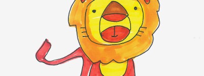 三岁儿童美术画步骤大全 简单彩色简笔画狮子的画法