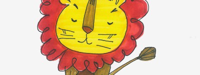四年级幼儿美术详细过程 超萌小学生彩色简笔画狮子的画法