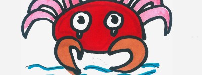 8一10岁手绘画步骤 创意简笔画螃蟹的画法