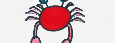 一二年级幼儿学画详细步骤 简单彩色简笔画螃蟹怎么画