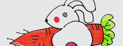 4～6岁儿童画详细步骤 创意彩色简笔画兔子的画法