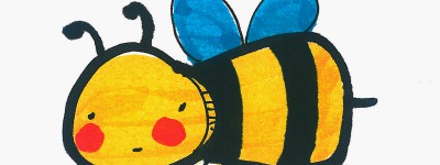 漂亮小学生彩色简笔画蜜蜂怎么画