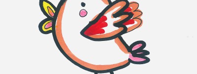 7-9岁儿童画教程 涂色小小鸡的画法图解