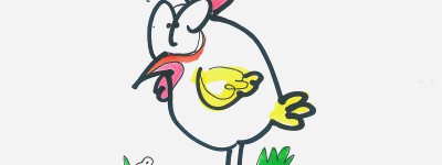 8岁儿童简笔画作品 涂色鸡的画法教程