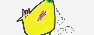 漂亮简笔画作品 带颜色母鸡的画法图解