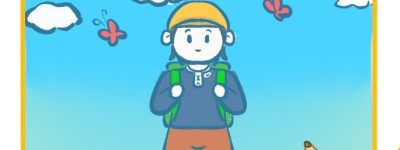 爬山的男孩简笔画