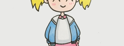 卡通画人物可爱小女孩简笔画