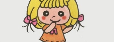 小女孩线描画