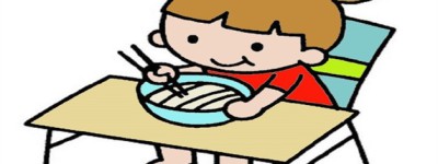 小朋友吃饭简笔画