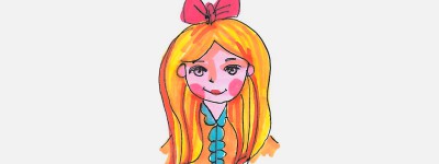 可爱甜美的女孩简笔画