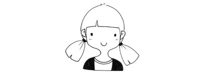 超可爱的一组女生黑白线稿