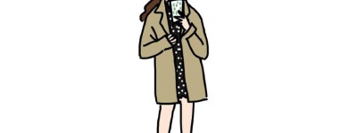 穿风衣的小女孩