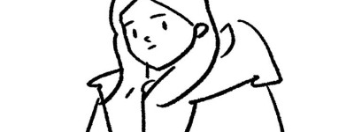 冬日里的女孩子简笔画
