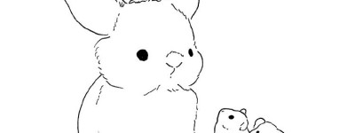 一组可爱的小胖兔简笔画图片