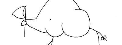 领头小象简笔画画法