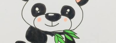 如何画熊猫吃竹子简笔画