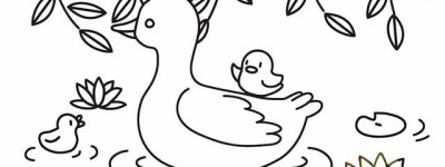 游来游去的鸭子简笔画彩色画法图片