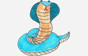 一步一步小学生彩色简笔画蛇的画法