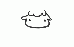 彩色卡通小绵羊简笔画画法图片步骤