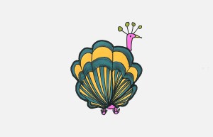 孔雀手绘画 漂亮彩色简笔画孔雀怎么画