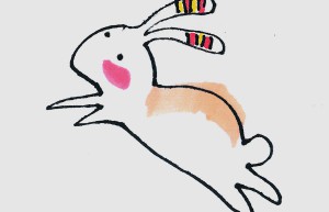 小白兔儿童画过程 简单漂亮入门儿童画怎么画
