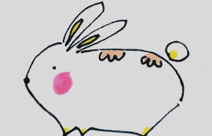 三年级九岁中难度绘画作品 漂亮入门儿童画小白兔的画法