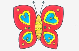 5岁少儿画画入门 简单图画简笔画蝴蝶的画法