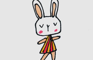 兔子简笔画学画 漂亮图画彩色简笔画兔子的画法