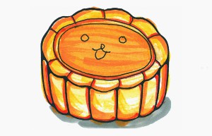 月饼手绘画过程一等奖 一步一步儿童画月饼的画法