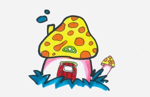蘑菇屋简笔画详细过程 简单又好看彩色儿童画蘑菇屋怎么画