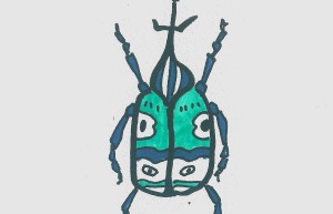 11～13岁优秀美术图解教程一等奖 简单又好看简笔画甲壳虫的画法